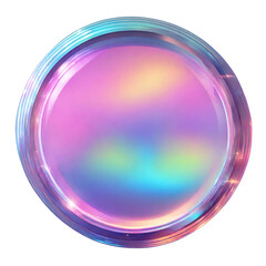 holographic element in the shape of a circle PNG. holo geometry shape