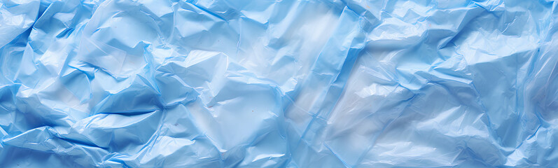 Obraz premium Wrinkled blue plastic texture. Concept of sustainability. Background.