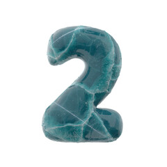 cracked ice number 2 - 3d frozen digit - Suitable for Nature, winter or Christmas related subjects