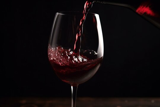 Pouring red wine. Generative AI