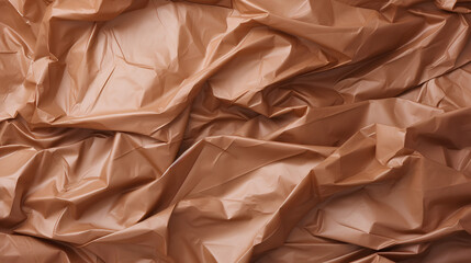 Wrinkled brown plastic texture. Concept of sustainability. Background.