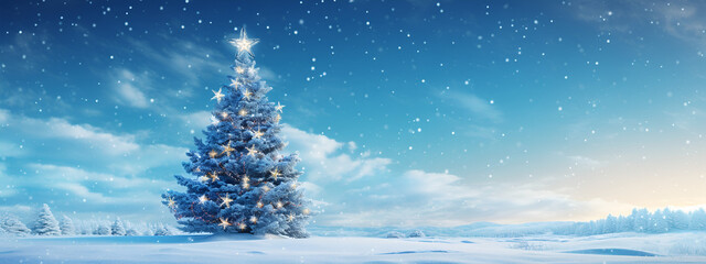  christmas trees with snow, snowy winter wallpaper - obrazy, fototapety, plakaty
