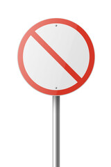 Vector Red and White Round Prohibition Sign Icon. Stop Traffic Sign Frame Closeup Isolated on a White Background. Traffic Road Plate, Sign Design Template, Front View