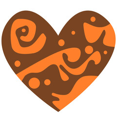 brown and orange heart