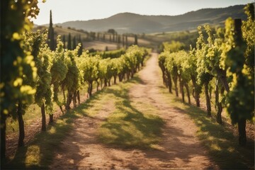 Naklejka premium Vineyard wedding digital backdrop photography background countryside farm maternity props landscape field wedding photoshop overlay garden