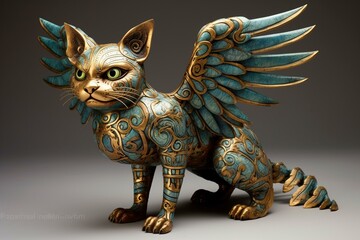 winged feline spirit. Generative AI