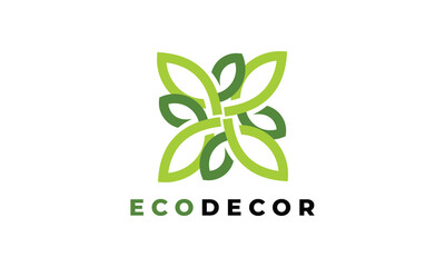 Nature leave logo minimalist design green eco concept bio ecology health life environmental conservation plant growth symbol