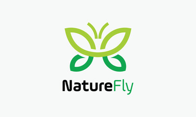 Nature leave logo minimalist design green eco concept bio ecology health life environmental conservation plant growth symbol