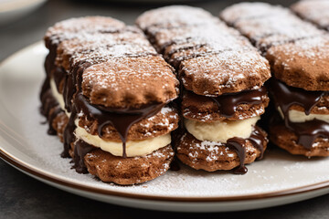 Fototapeta premium A classic Italian dessert with layers of ladyfingers