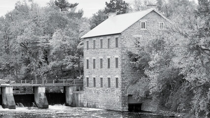A flour mill  on a river