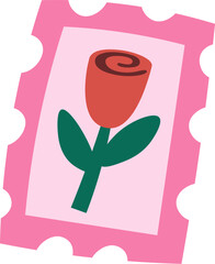 Postage Stamp With Rose
