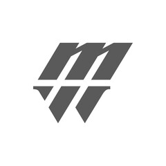The monogram is the letter M and W. Elegant and outline.