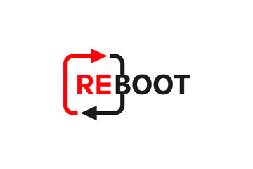 vector is the word R E B O O T. Elegant and outline