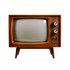 Vintage TV isolated on transparent background, ready for object and retouch design.  Generative AI.