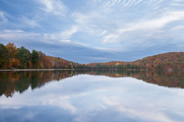 autumn landscape with lake and trees