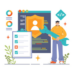 Back-end development. Coding, software engineering or programming