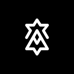 Obraz premium The monogram is the letter Arrow and Star. Elegant and outline.
