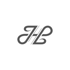 The monogram is the letter J and L. Elegant and outline.