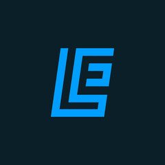 Obraz premium The monogram is the letter L and E. Elegant and outline.