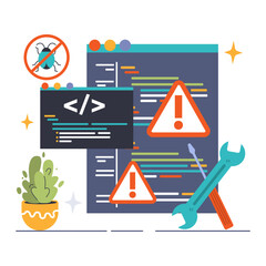 Software testing. Code testing and debugging. IT specialist searching