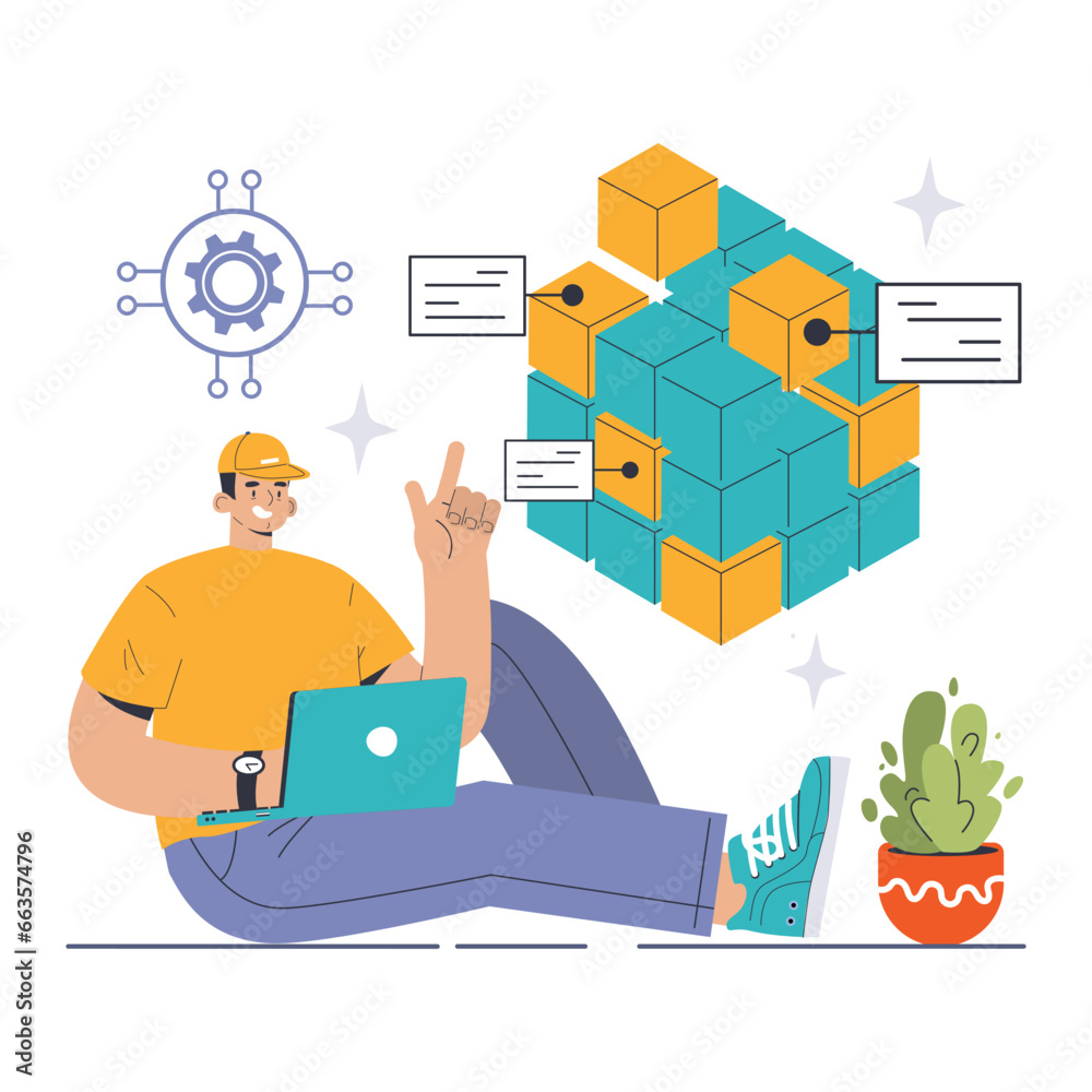 Poster devops. software development methodology. software development