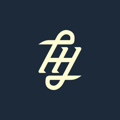The monogram is the letter H and Y. Elegant and outline.