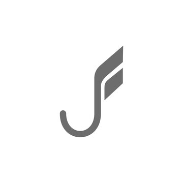 The monogram is the letter J and F. Elegant and outline.