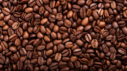 Fototapeta premium たくさんのコーヒー豆の背景