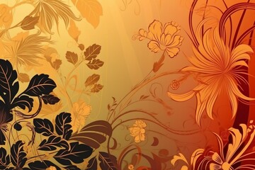 Abstract floral Christmas wallpaper background illustration. Generative AI