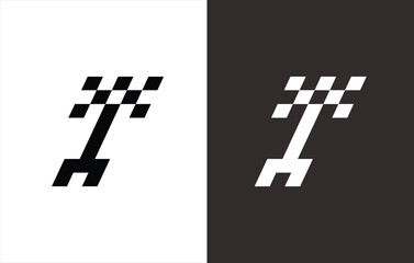 monogram logo design that forms the letter 