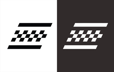 simple abstract monogram logo design. Black and white background. - obrazy, fototapety, plakaty
