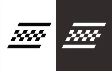 Photo sur Plexiglas F1 simple abstract monogram logo design. Black and white background.