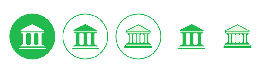 Bank icon set. bank vector icon, museum, university