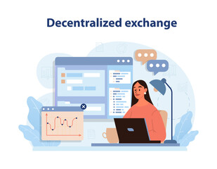 DeFi, decentralized finance. Cryptocurrency decentralized exchange.