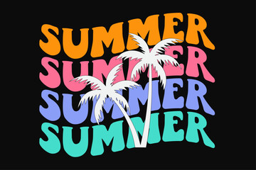 Retro Summer Vibes T-Shirt Design