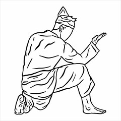 illustration of pencak silat action pose 