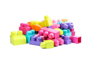 Colorful blocks isolated on white. Children's toys