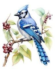 A beautiful blue bird perched on a tree branch