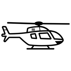 Helicopter Icon Vector Illustration with Outline Style in Trendy Flat Isolated on White Background. SVG