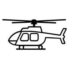Helicopter Icon Vector Illustration with Outline Style in Trendy Flat Isolated on White Background. SVG