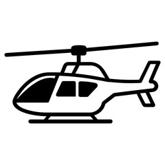 Helicopter Icon Vector Illustration with Outline Style in Trendy Flat Isolated on White Background. SVG