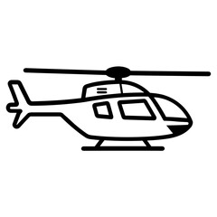 Helicopter Icon Vector Illustration with Outline Style in Trendy Flat Isolated on White Background. SVG