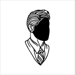 vector illustration of dark faced man concept