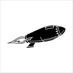 vector illustration of black rocket