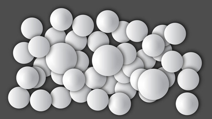 Gray background illustration with overlapping white raised circles.