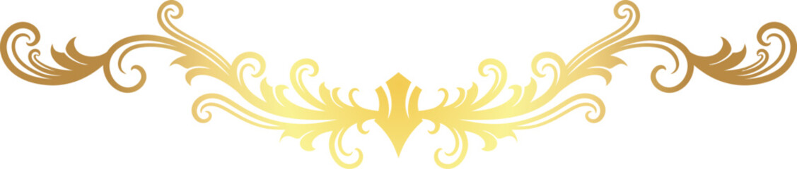 Gold floral ornament border vector