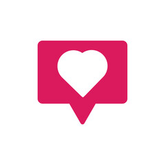 Like, heart, notification, social media icon. flat trendy style illustration on white background..eps