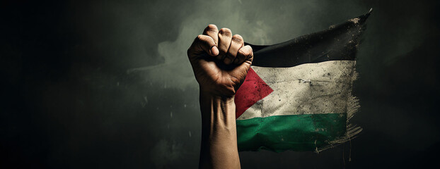 Resistance hand with Palestine flag