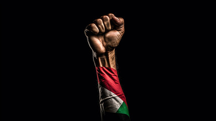 Resistance hand with flag of Palestine
