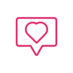 Like, heart, notification, social media icon. flat trendy style illustration on white background..eps